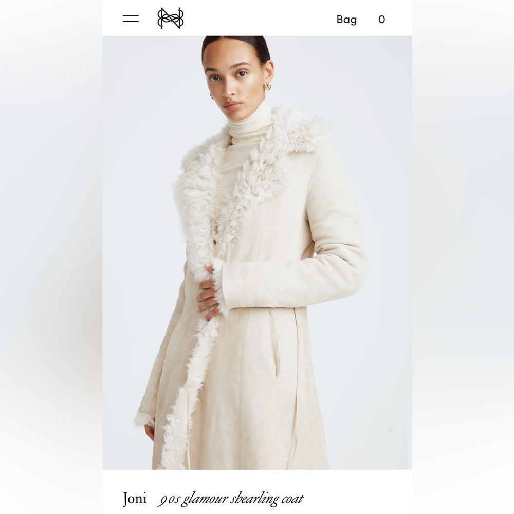 ISO!!! Nour-Hammour Joni 90s Glamour Shearling Coat in Chantilly
